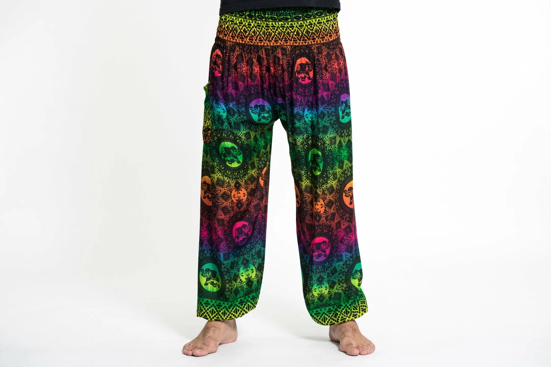 HaremPants.com Rainbow Elephant Men's Elephant Pants In Green 4 HaremPants.com Rainbow Elephant Men's Elephant Pants In Green