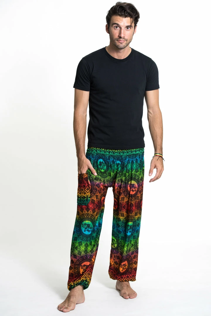 HaremPants.com Rainbow Elephant Men's Elephant Pants In Orange 3 HaremPants.com Rainbow Elephant Men's Elephant Pants In Orange