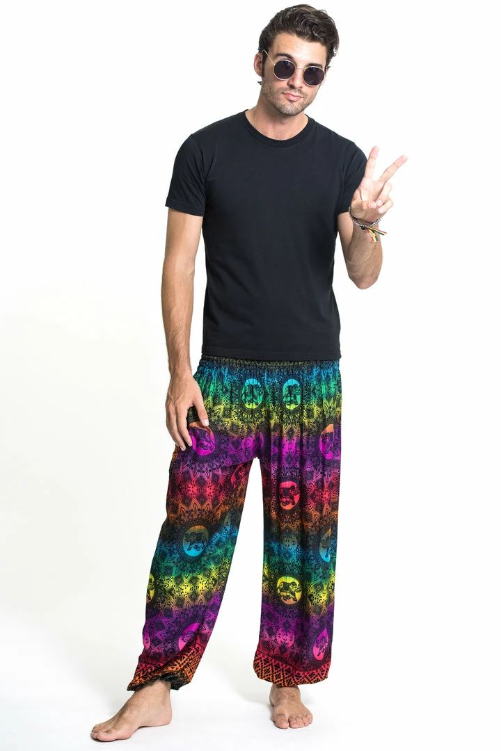 HaremPants.com Rainbow Elephant Men's Elephant Pants In Purple 3 HaremPants.com Rainbow Elephant Men's Elephant Pants In Purple