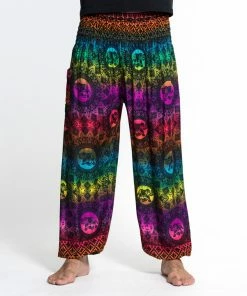 HaremPants.com Rainbow Elephant Men's Elephant Pants In Purple