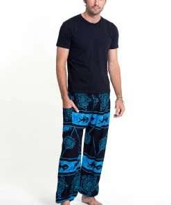 HaremPants.com Turtle Print Men's Harem Pants In Blue