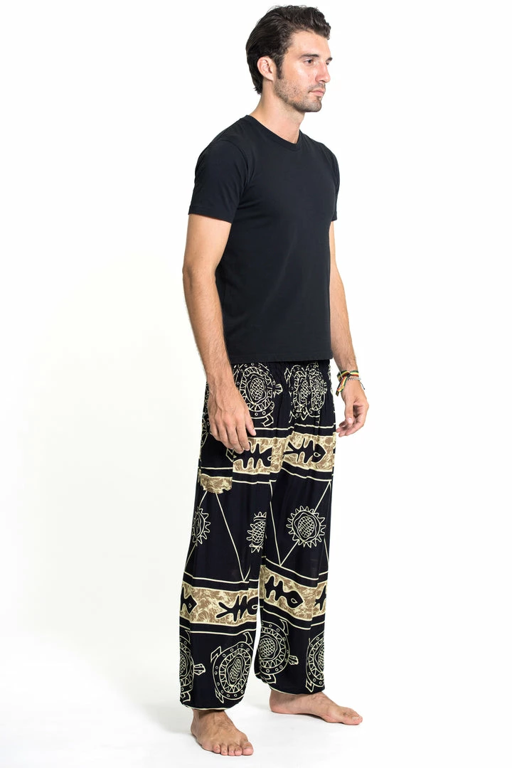 HaremPants.com Turtle Print Men's Harem Pants In Gold 5 HaremPants.com Turtle Print Men's Harem Pants In Gold