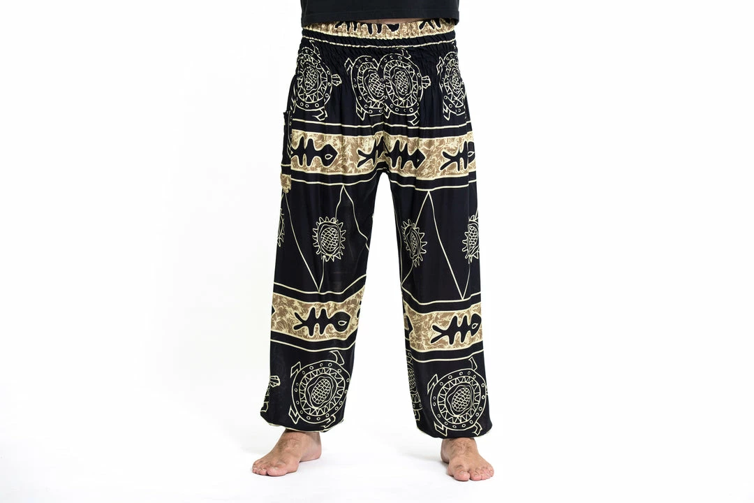 HaremPants.com Turtle Print Men's Harem Pants In Gold 4 HaremPants.com Turtle Print Men's Harem Pants In Gold