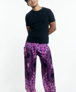 HaremPants.com Paisley Mandalas Men's Harem Pants In Purple