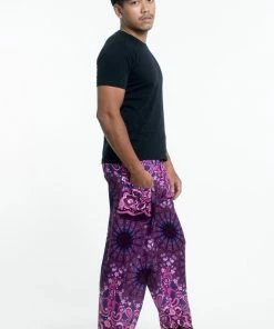 HaremPants.com Paisley Mandalas Men's Harem Pants In Purple