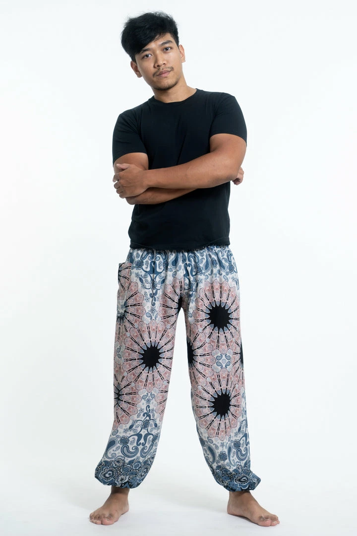 HaremPants.com Paisley Mandalas Men's Harem Pants In Silver Gray 3 HaremPants.com Paisley Mandalas Men's Harem Pants In Silver Gray