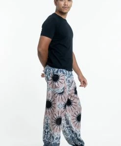 HaremPants.com Paisley Mandalas Men's Harem Pants In Silver Gray 7 HaremPants.com Paisley Mandalas Men's Harem Pants In Silver Gray