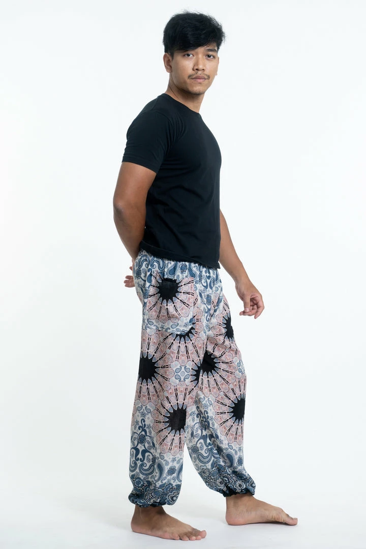 HaremPants.com Paisley Mandalas Men's Harem Pants In Silver Gray 5 HaremPants.com Paisley Mandalas Men's Harem Pants In Silver Gray