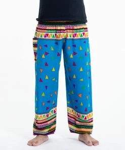 HaremPants.com Triangles Men's Harem Pants In Ocean Blue