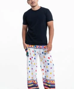HaremPants.com Triangles Men's Harem Pants In White