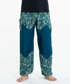 HaremPants.com Vines Men's Harem Pants In Turquoise 6 HaremPants.com Vines Men's Harem Pants In Turquoise