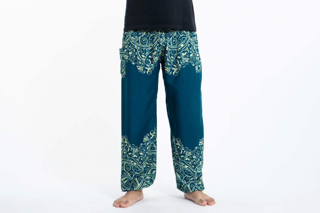 HaremPants.com Vines Men's Harem Pants In Turquoise 4 HaremPants.com Vines Men's Harem Pants In Turquoise