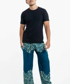 HaremPants.com Vines Men's Harem Pants In Turquoise