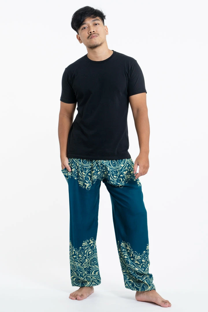 HaremPants.com Vines Men's Harem Pants In Turquoise 3 HaremPants.com Vines Men's Harem Pants In Turquoise