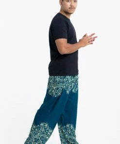HaremPants.com Vines Men's Harem Pants In Turquoise 7 HaremPants.com Vines Men's Harem Pants In Turquoise