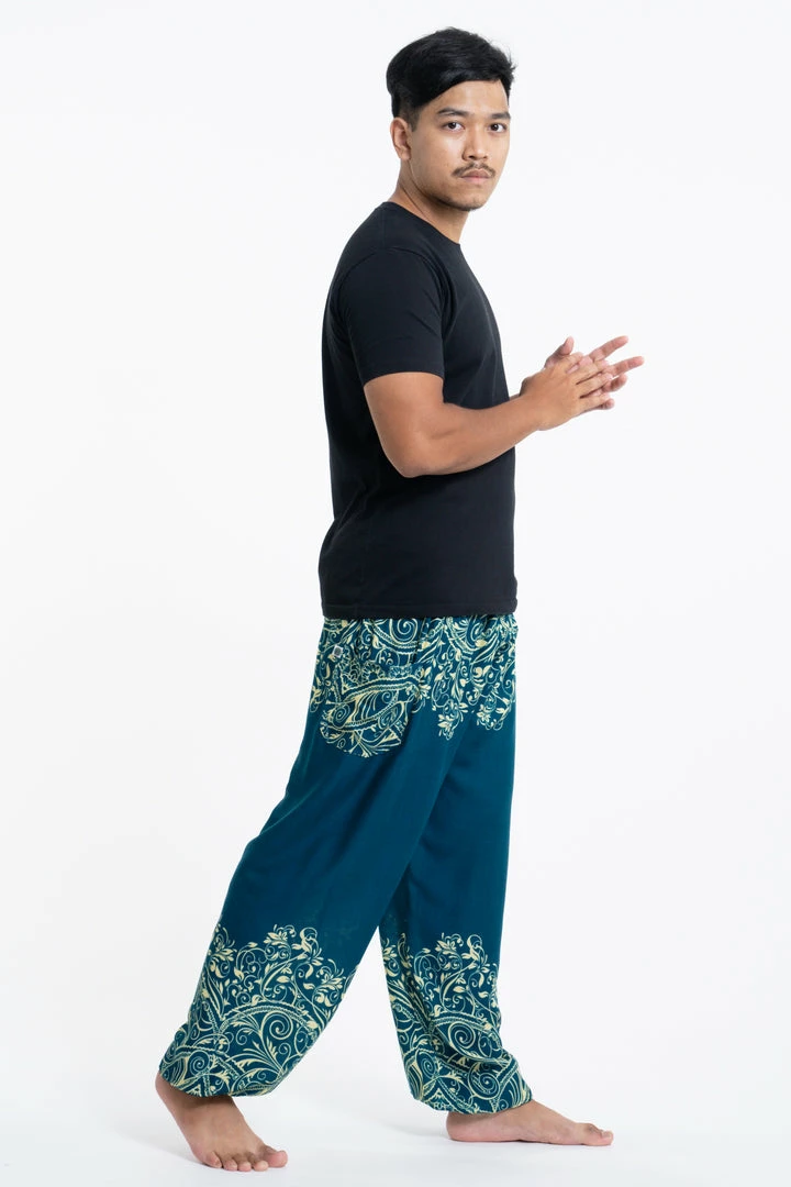 HaremPants.com Vines Men's Harem Pants In Turquoise 5 HaremPants.com Vines Men's Harem Pants In Turquoise