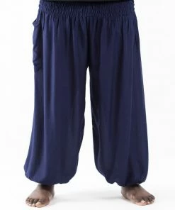 HaremPants.com Plus Size Solid Color Men's Harem Pants In Blue