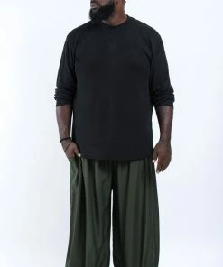 HaremPants.com Plus Size Solid Color Men's Harem Pants In Dark Green