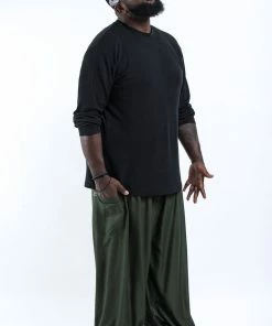 HaremPants.com Plus Size Solid Color Men's Harem Pants In Dark Green