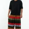 HaremPants.com Plus Size Boho Green Striped Men's Harem Pants