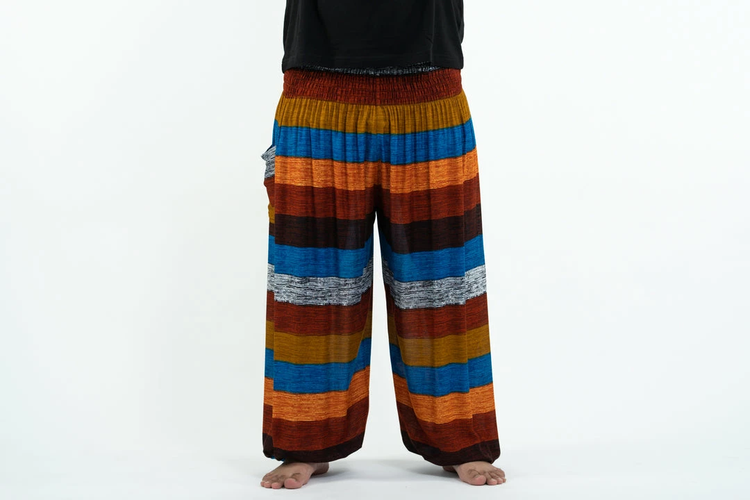 HaremPants.com Plus Size Boho Rust Striped Men's Harem Pants 4 HaremPants.com Plus Size Boho Rust Striped Men's Harem Pants