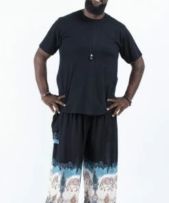 HaremPants.com Plus Size Solid Top Elephant Men's Elephant Pants In Black