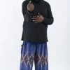 HaremPants.com Plus Size Diamond Peacock Men's Harem Pants In Blue