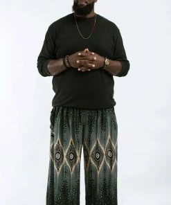 HaremPants.com Plus Size Diamond Peacock Men's Harem Pants In Green