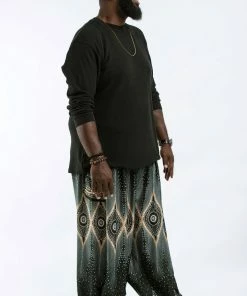 HaremPants.com Plus Size Diamond Peacock Men's Harem Pants In Green