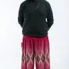 HaremPants.com Plus Size Diamond Peacock Men's Harem Pants In Red