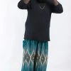 HaremPants.com Plus Size Diamond Peacock Men's Harem Pants In Turquoise