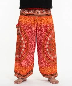 HaremPants.com Plus Size Tribal Chakras Men's Harem Pants In Orange