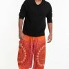 HaremPants.com Plus Size Tribal Chakras Men's Harem Pants In Orange