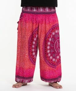 HaremPants.com Plus Size Tribal Chakras Men's Harem Pants In Pink