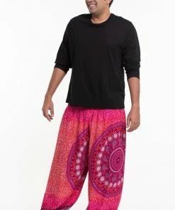 HaremPants.com Plus Size Tribal Chakras Men's Harem Pants In Pink