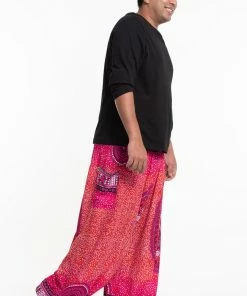 HaremPants.com Plus Size Tribal Chakras Men's Harem Pants In Pink