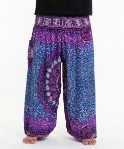HaremPants.com Plus Size Tribal Chakras Men's Harem Pants In Purple