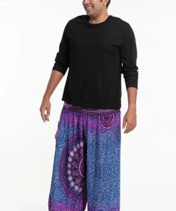 HaremPants.com Plus Size Tribal Chakras Men's Harem Pants In Purple