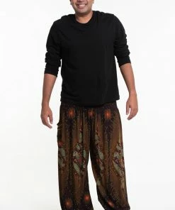 HaremPants.com Plus Size Peacock Eye Men's Harem Pants In Brown