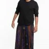 HaremPants.com Plus Size Peacock Eyes Drop Crotch Men's Harem Pants In Navy
