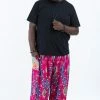 HaremPants.com Plus Size Peacock Paisley Men's Harem Pants In Pink