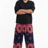 HaremPants.com Plus Size Lotus Mandalas Men's Harem Pants In Navy
