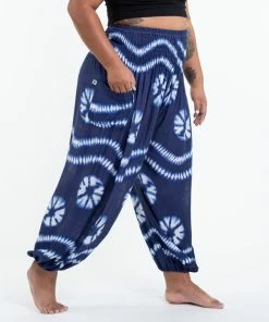 HaremPants.com Plus Size Tie Dye Men's Harem Pants In Indigo