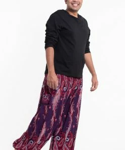 HaremPants.com Plus Size Paisley Feathers Men's Harem Pants In Purple 7 HaremPants.com Plus Size Paisley Feathers Men's Harem Pants In Purple