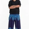 HaremPants.com Plus Size Floral Vines Men's Harem Pants In Blue 1 HaremPants.com Plus Size Floral Vines Men's Harem Pants In Blue