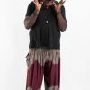 HaremPants.com Plus Size Floral Mandalas Men's Harem Pants In Maroon