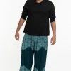 HaremPants.com Plus Size Floral Mandalas Men's Harem Pants In Teal