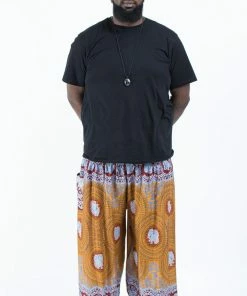 HaremPants.com Plus Size Mandala Elephant Men's Elephant Pants In Bronze