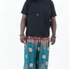 HaremPants.com Plus Size Mandala Elephant Men's Elephant Pants In Turquoise Plus Sizes