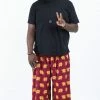 HaremPants.com Plus Size Golden Elephant Men's Elephant Pants In Maroon